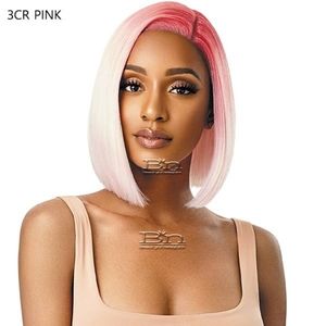 Synthetic Pink Ombre Bob Wig